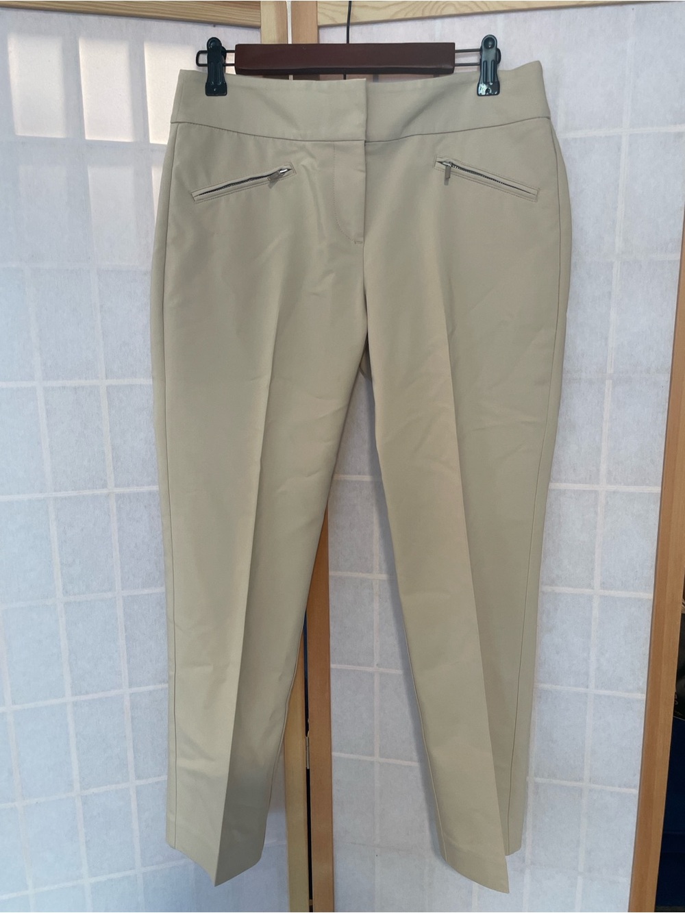 Ann Taylor Beige Tailored Ankle Trousers